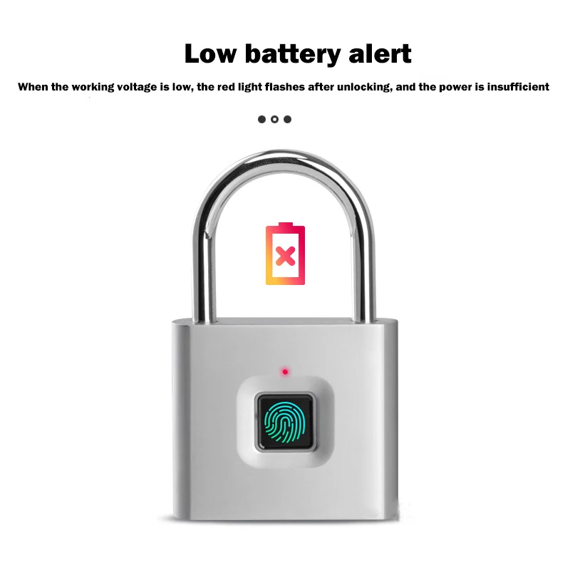 

Smart USB Fingerprint Lock Rechargeable Keyless Fingerprint Door Lock Quick Unlock Zinc Alloy Metal Chip Padlock Dropshipping