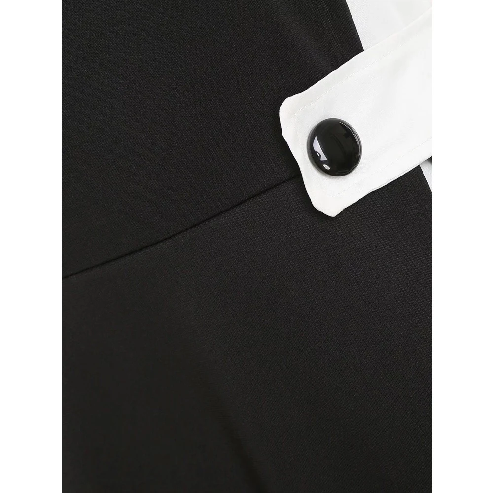 When We Retro 2020 черно-белое винтажное платье в стиле пэчворк летнее однотонное