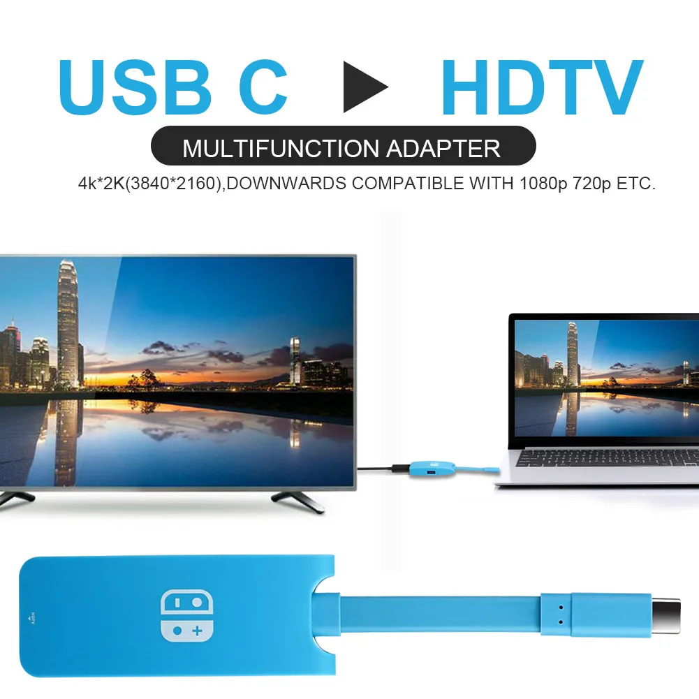 Многофункциональный адаптер Type C для Nintendo Switch Hub USB to 4K * 2K HDTV PD зарядное устройство