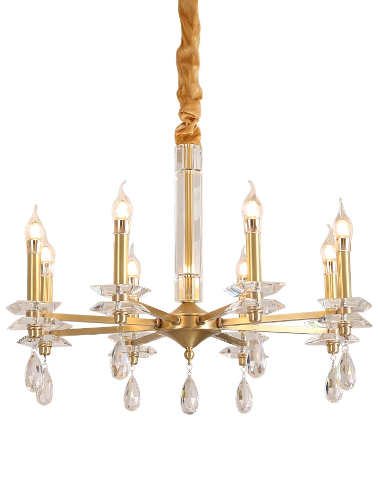 Скандинавская гостиная квадратная хрустальная люстра современная спальня лампа