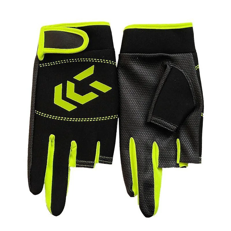 

Men Women 1 Pair Fishing Gloves Outdoor Fishing Anti-slip 3 Cut Finger Sports Fish Equipment Angling Gloves