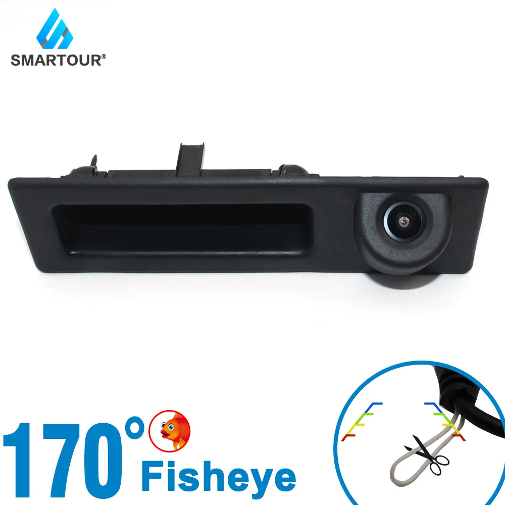 

SMARTOUR Night vision Parking line Car Reversing Rear View Fisheye Camera For BMW 5 Series New 3 Series X3/X4/X5/X1 Trunk handle