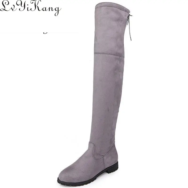 

2019 Slim Boots Sexy Over The Knee High Suede Women Snow Boots Women's Fashion Winter Thigh High Boots Shoes Woman Botas Mujer