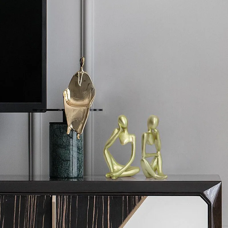 Украшение для дома скульптура из смолы персонаж мыслителя абстрактная статуя