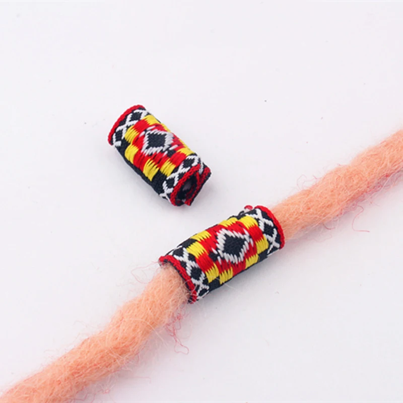 10 шт./лот смешанная ткань оплетка для волос страшный Дред бусины кольца трубка