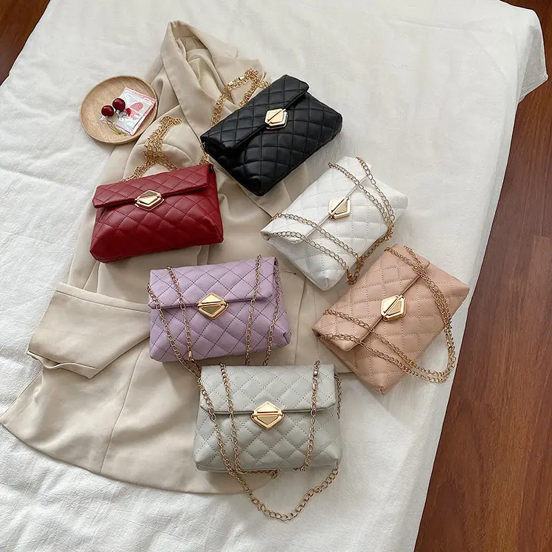 

Crossbody Bag Women Backpack Shoulder Bag Female Designer Handbag Purse Chain Fashion 2021 PU Leather All-match Diamond Lattice