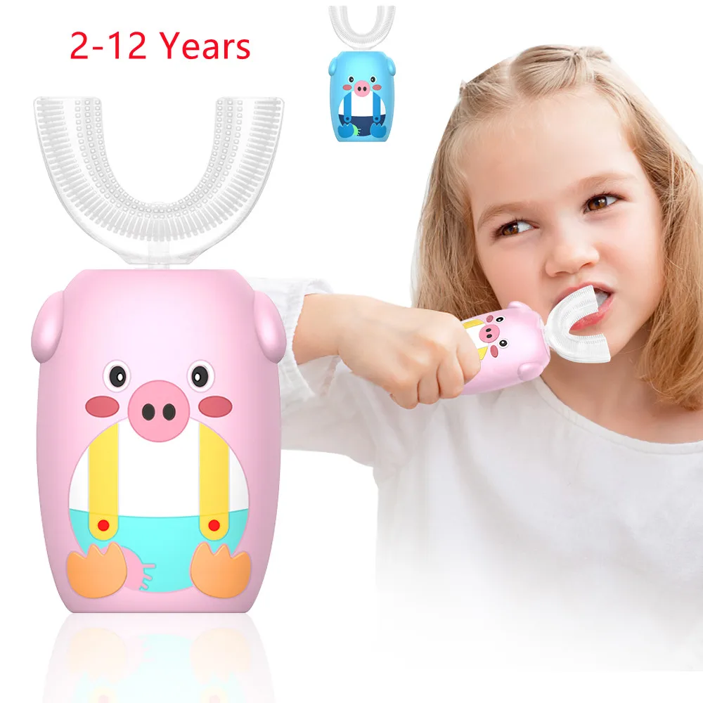 Электрическая зубная щетка для детей Смарт 360 градусов кремния автоматическая