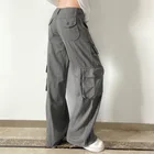 Модные женские джинсы Y2K, джинсовые брюки с завышенной талией, свободные женские классические мешковатые джинсы со шнуровкой и карманами на талии