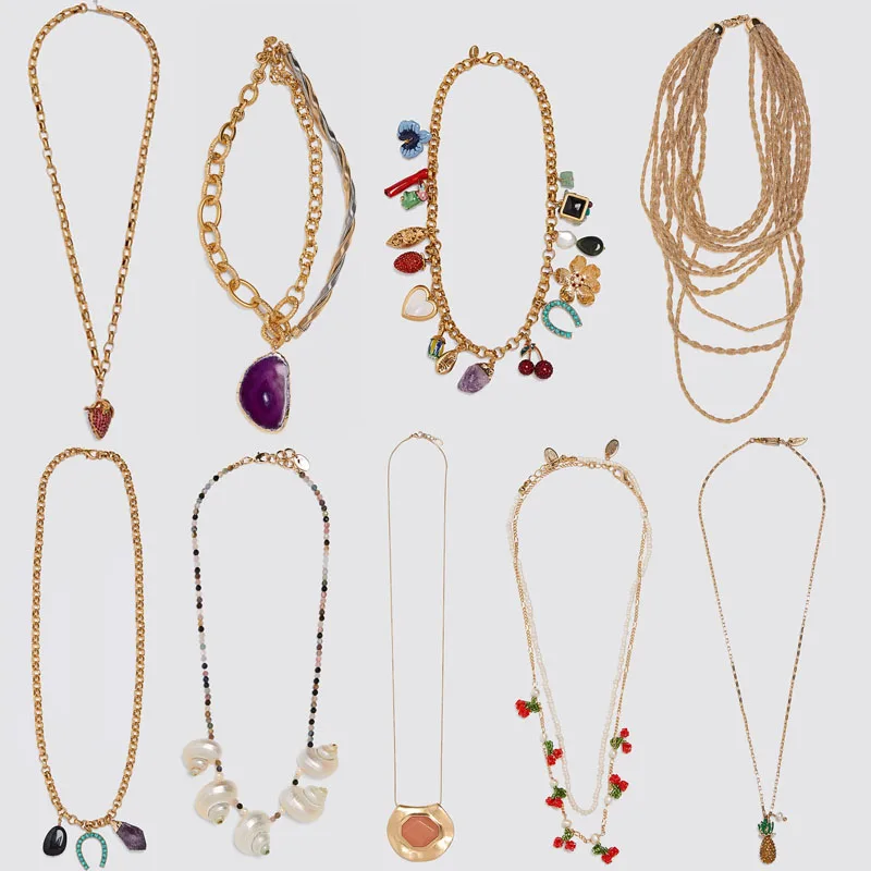 ZA 2020 новый кулон Клубника ожерелье милый фруктовый корпус чокер Бохо