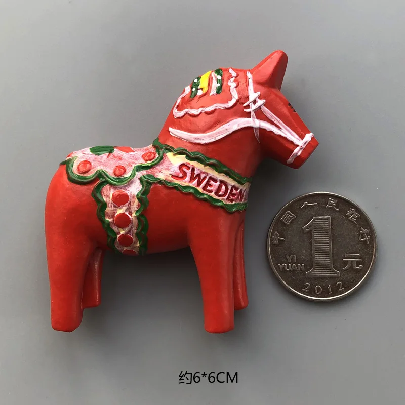 Swedish red horse Магниты страны на холодильник Статуя Свободы ирландский немецкий Голливуд магнит на холодильник стикер мир путешествия сувенир магнитный - Цвет: Swedish red horse