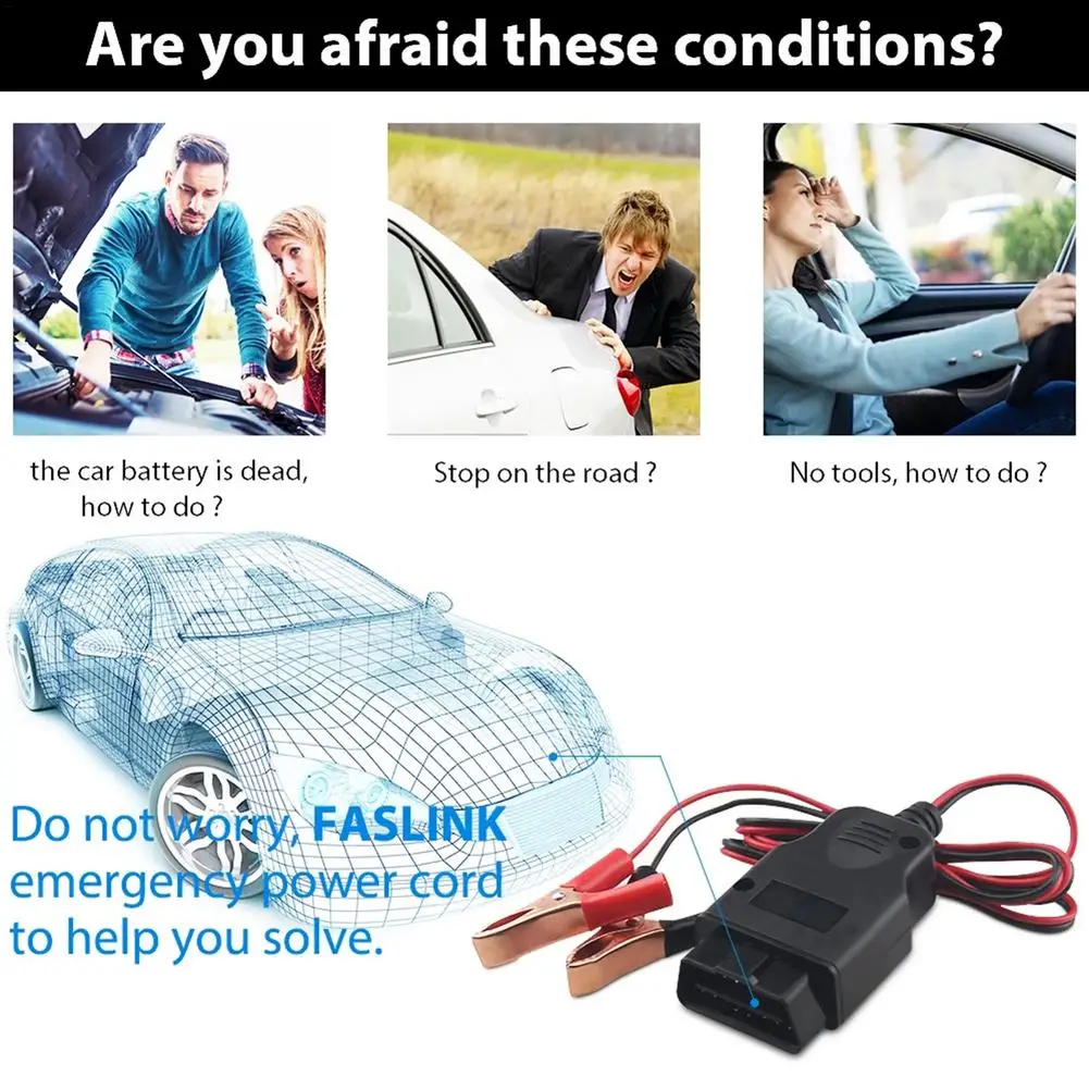 

12V Professional Universal OBD2 Automotive Battery replacement Tool Car Computer Auto emergency power supply cable