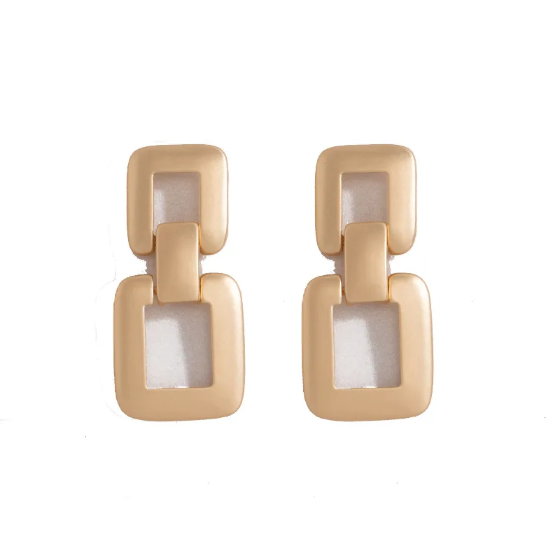 

Simple Design Geometric Drop Earrings Gold Color Metal Punk Earrings for Women Ladies Statement Party Jewelry Pendientes 2020