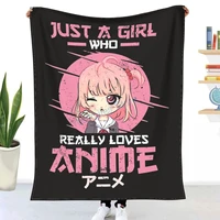 just a girl who really loves anime chibi girl throw blanket winter flannel bedspreads bed sheets blankets on cars and sofas
