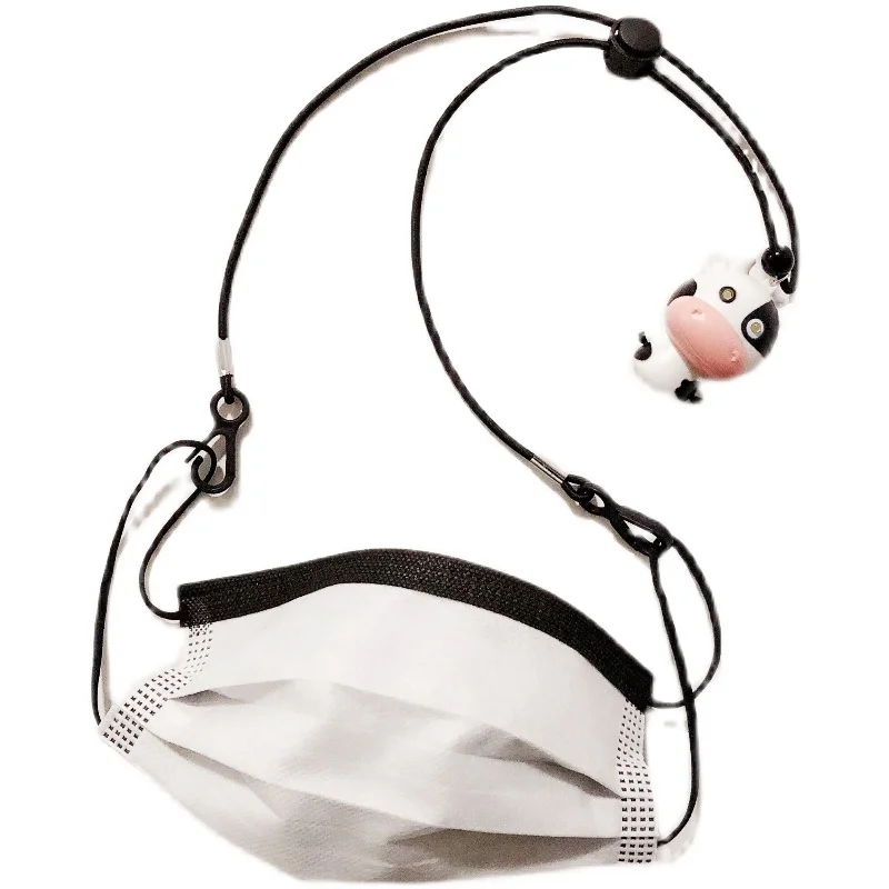 Новый креативный шнурок для очков в виде маски коровы из мультфильма черно-белый
