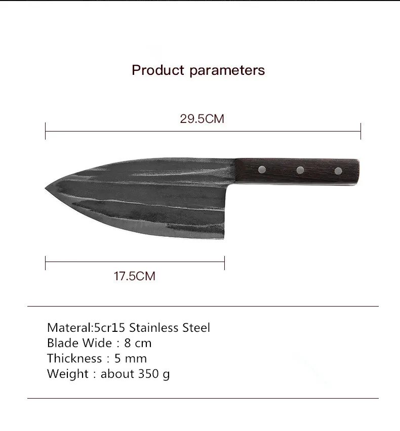 

SHUOJI 7 Inch Meat Cleaver Knife Handmade Forged Kitchen Knife German Steel Cooking Accessories with Solid Wood Handle Butcher