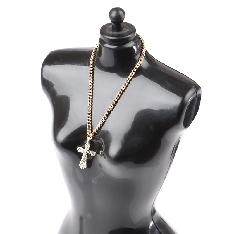 

Hot sale 1Pc 1/6 Scale Cross necklace Diamond pendant jewelry action figure Accessories