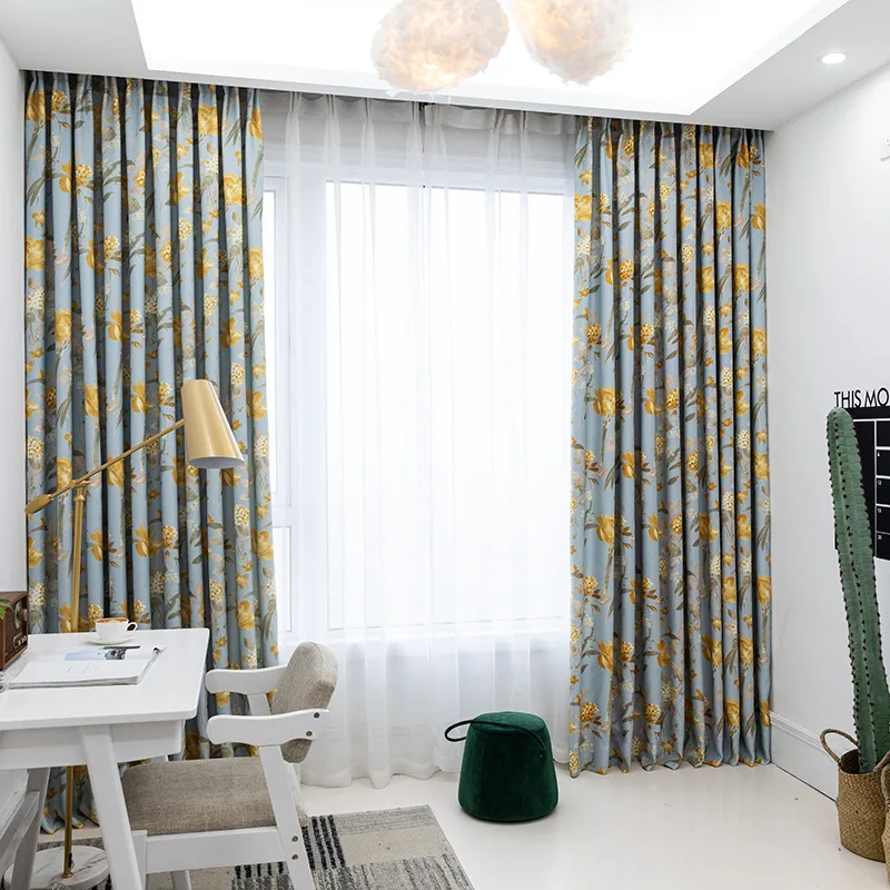 Factory Direct Selling Double-sided Opacity White Silk Shading Printed Cloth Thickened Full Curtain Fabric | Дом и сад