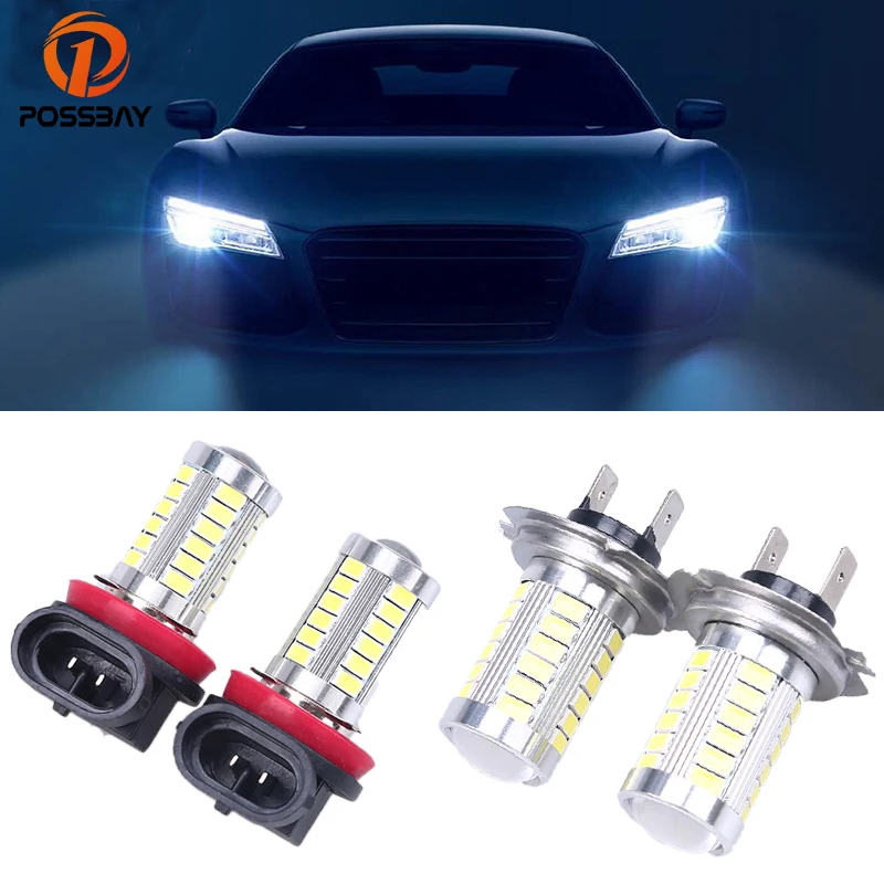 Автомобильные светодиодсветодиодный Противотуманные фары POSSBAY Canbus H4 H11 H16 9005 9006