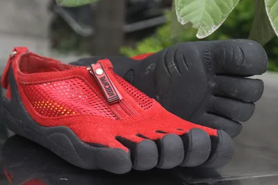 Туфли женские с 5 пальцами натуральная кожа сетчатые дышащие Нескользящие для