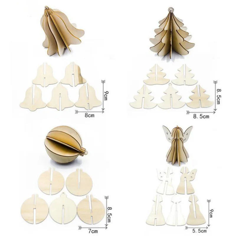 5 звёздочек деревянные украшения для рождественской елки дома полые