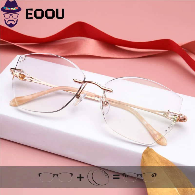 Женские очки оправа розовые линзы анти-синий свет по рецепту прогрессивный цвет