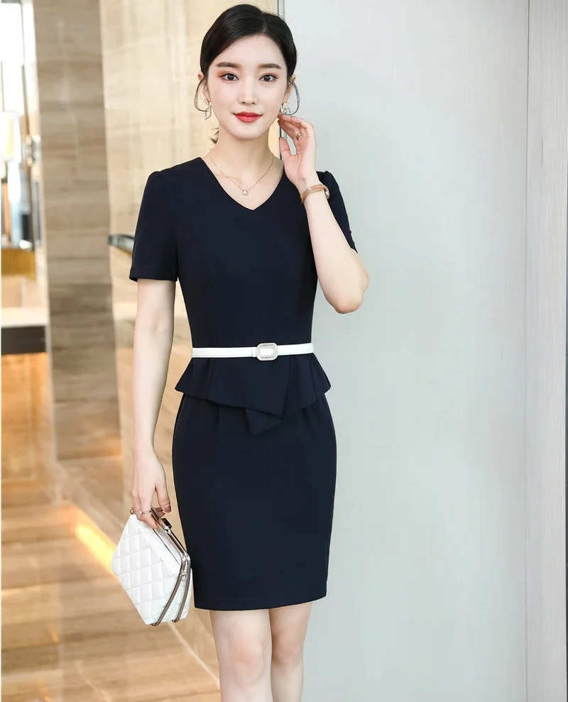 Летняя футболка с коротким рукавом стройные бедра платье для женщин бизнес