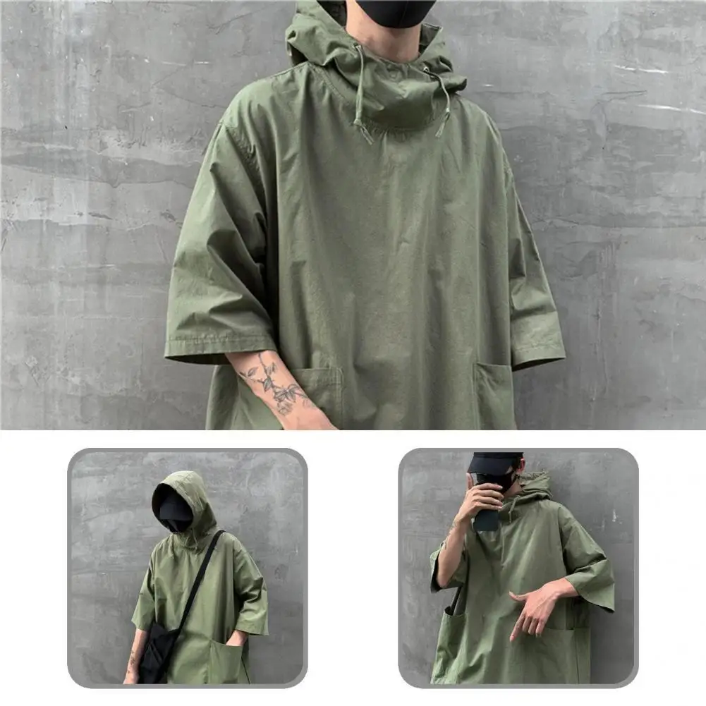 

Half Sleeve Skin-friendly Large Pockets Loose Men T-shirt for Party