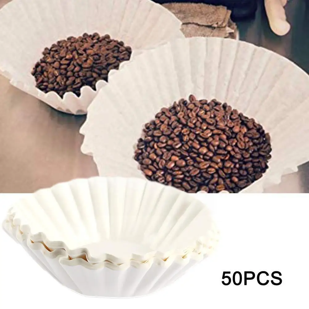 

50pcs/Set White Coffee Filters Single Serving Paper For Coffee Cup White Bowl 24CM Cake Paper Filter Coffee Paper Machine N3V2