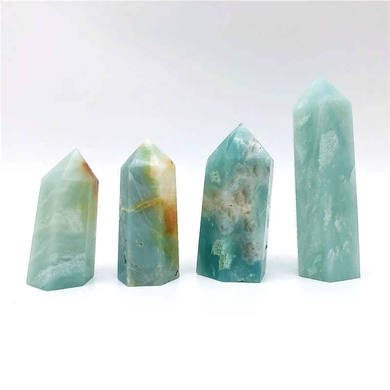 

1pc Natural Amazonite Point Pyramid Healing Obelisk Quartz Crystal Wand Ornament for Home Decor Natural Stones and Minerals