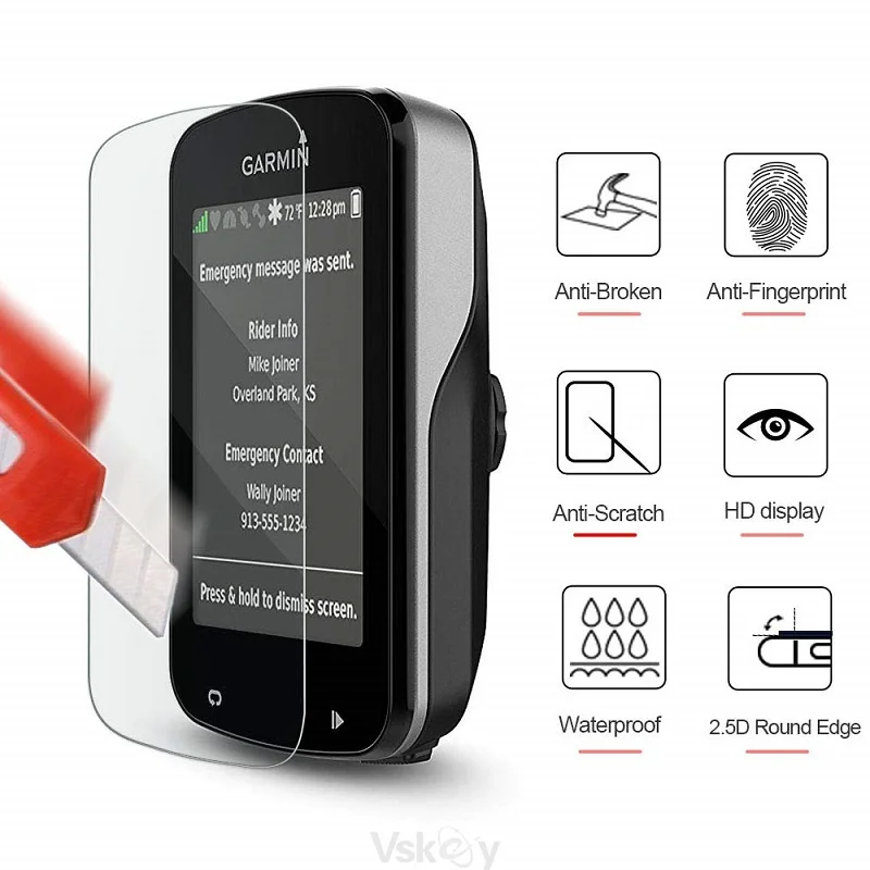 VSKEY 5PCS Tempered Glass for Garmin Edge 830 530 Screen Protector Cycling GPS Mountain Bike Scratch Resistant Protective Film |