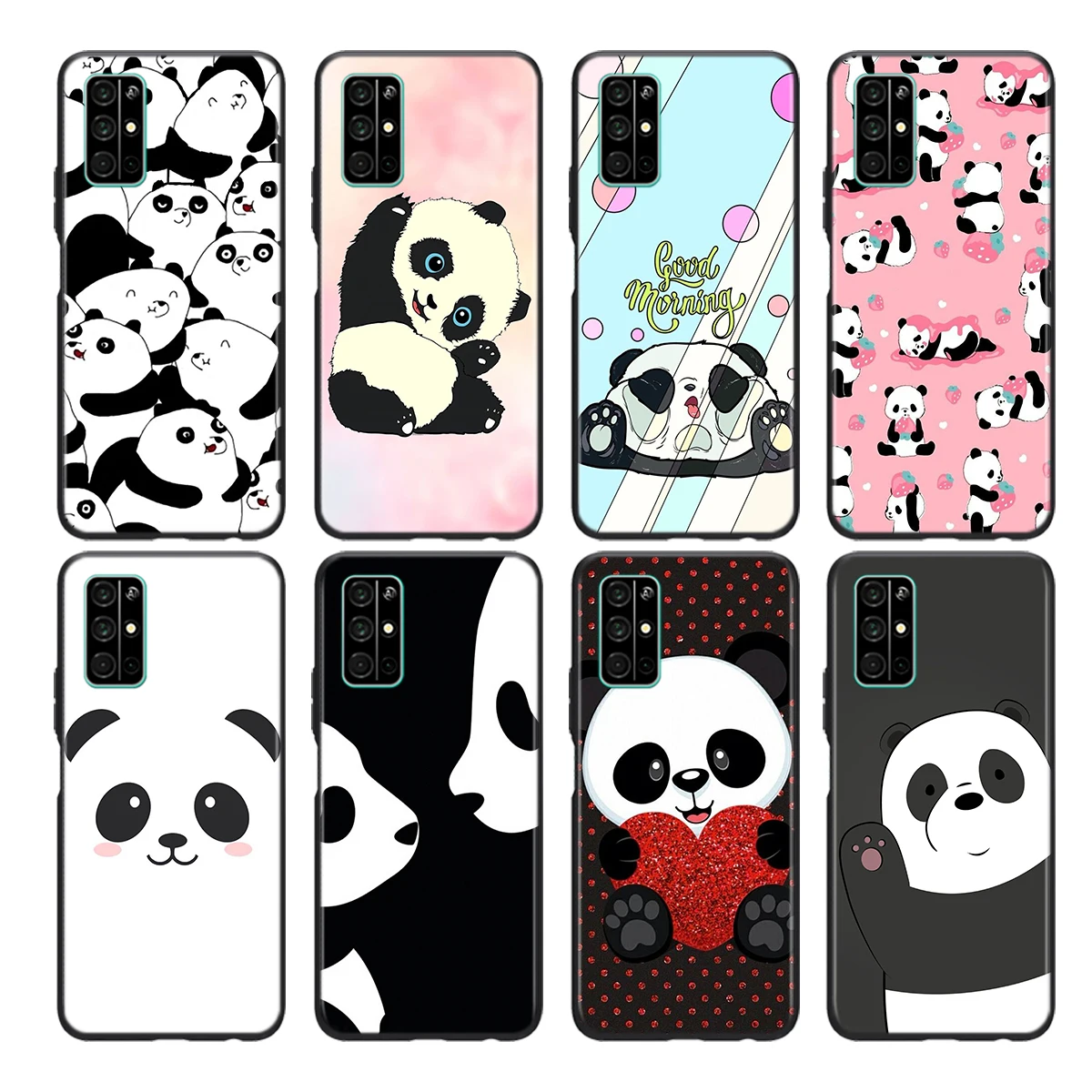 

Cute Panda Cartoon Soft TPU Cover For Honor 9 10 X10 9A 9C 9S 9N 10i 10X 9X Lite Pro 5G Phone Case Shell