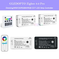 gledopto zigbee 3 0 pro smart strip dimmer single colorcctrgbrgbwrgbcct led lights tape controller 2 4g rf remote 12v54v