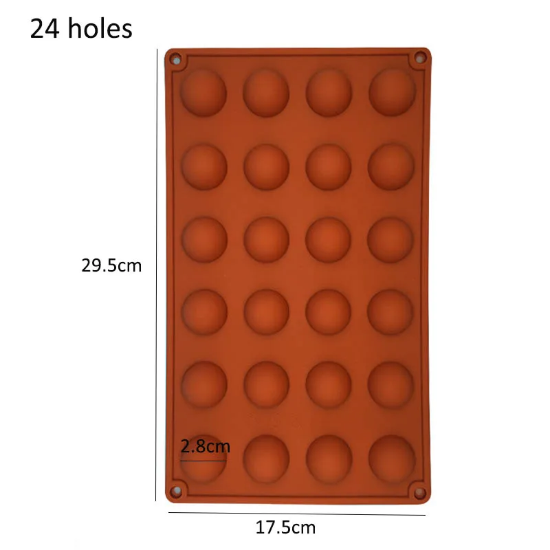 Food Grade Chocolate Candy Mold 6/15/24 Holes Hemisphere Shape Kitchen Gadgets Baking Accessories Bakeware Cake Fondant Mould