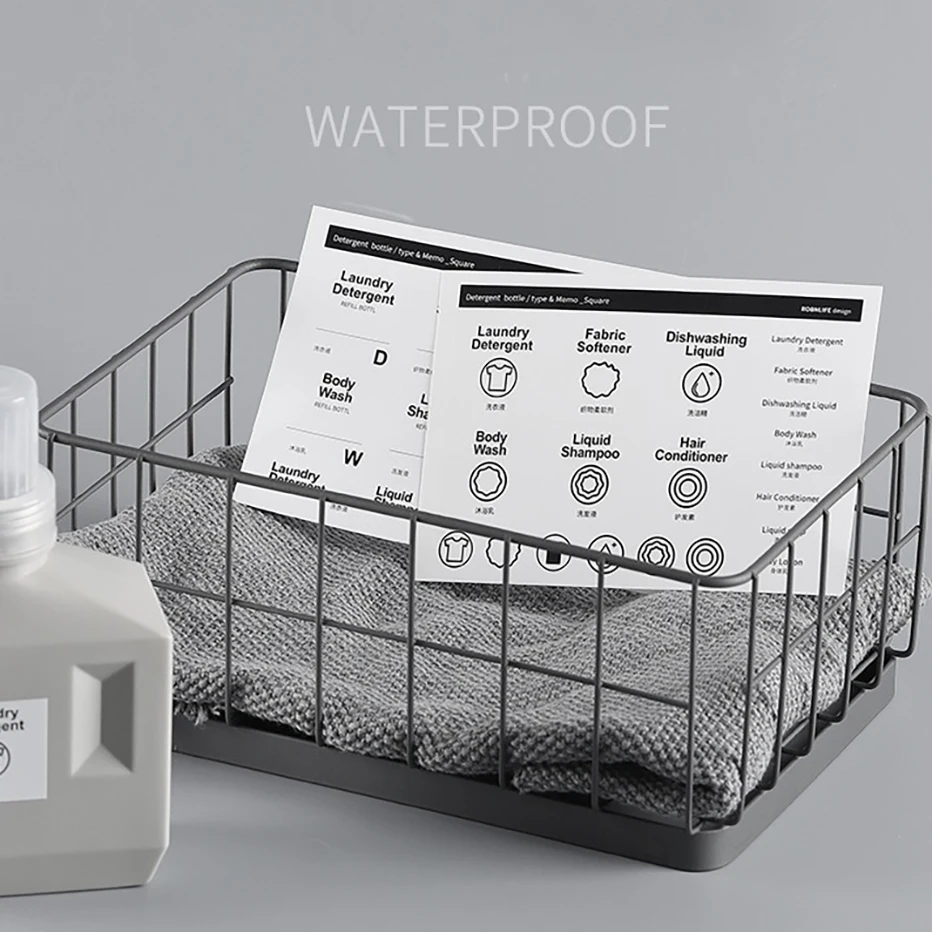 Bottle Stickers Self Adhesive Printed Labels for Shampoo Lotion Soap Dispenser Clothes Laundry Room Kitchen Home Use | Дом и сад