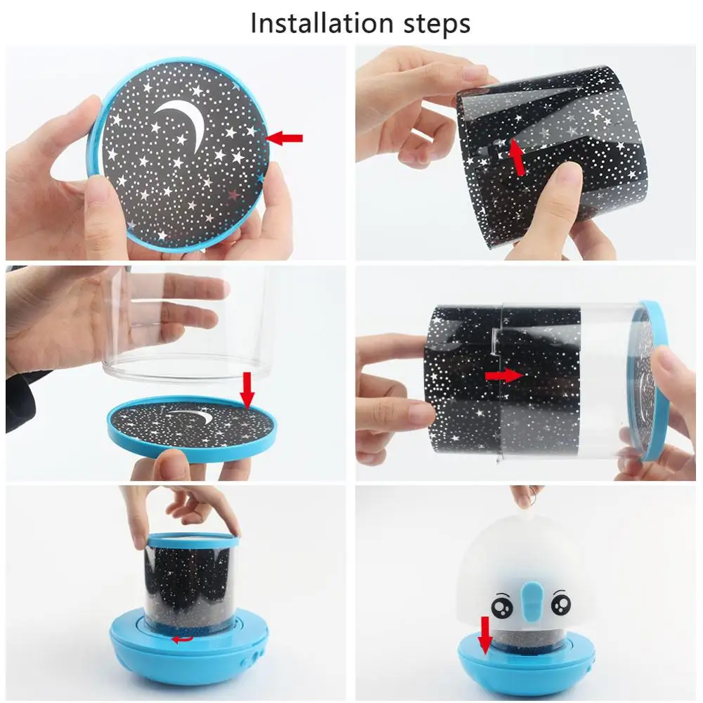 Беспроводной Ночной светильник с управлением проектор вращающееся звездное