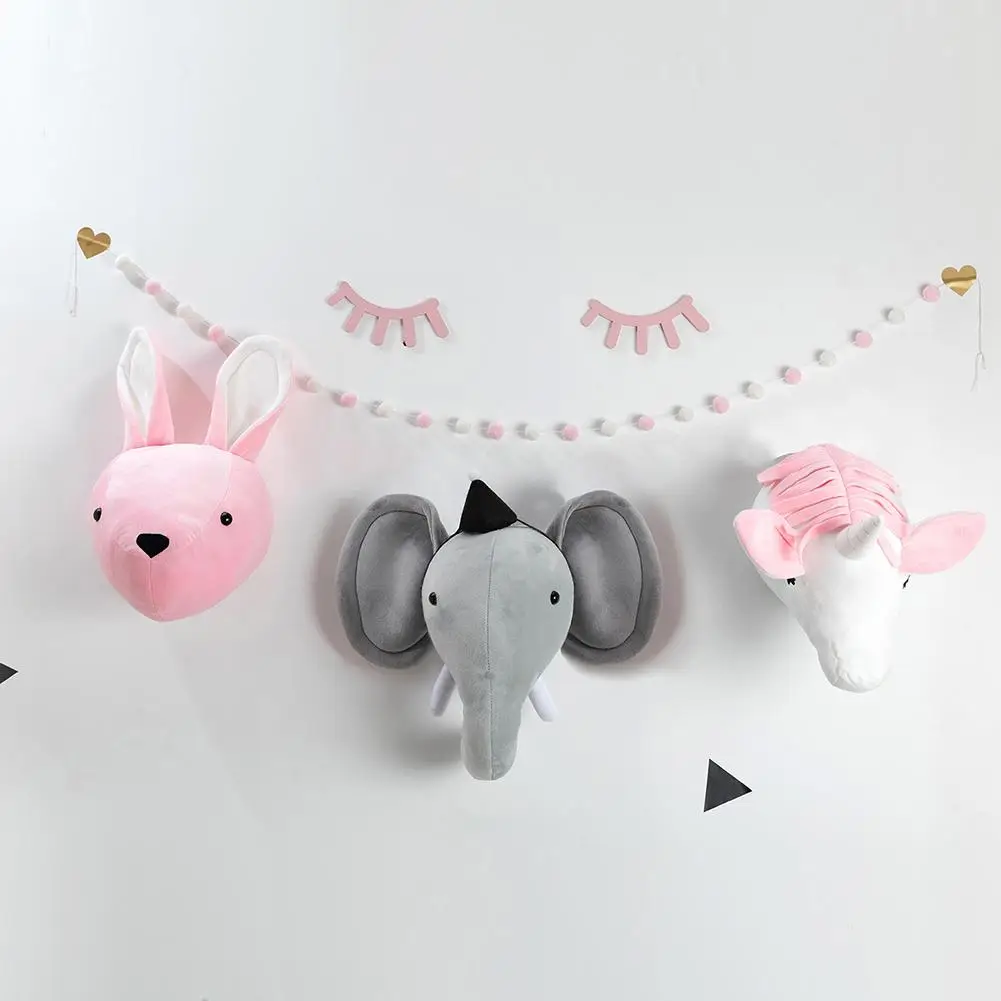 Слон лошадь кролик голова животного настенные подвесные мягкие животные