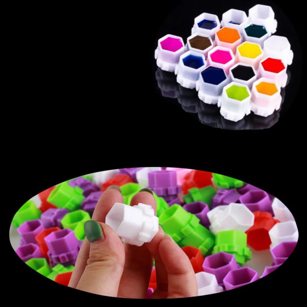

200pcs Spliceable Honeycomb Color Cup Ink Cup Paint Cup Pigment Cups Ink Cup for Painting Use (White)