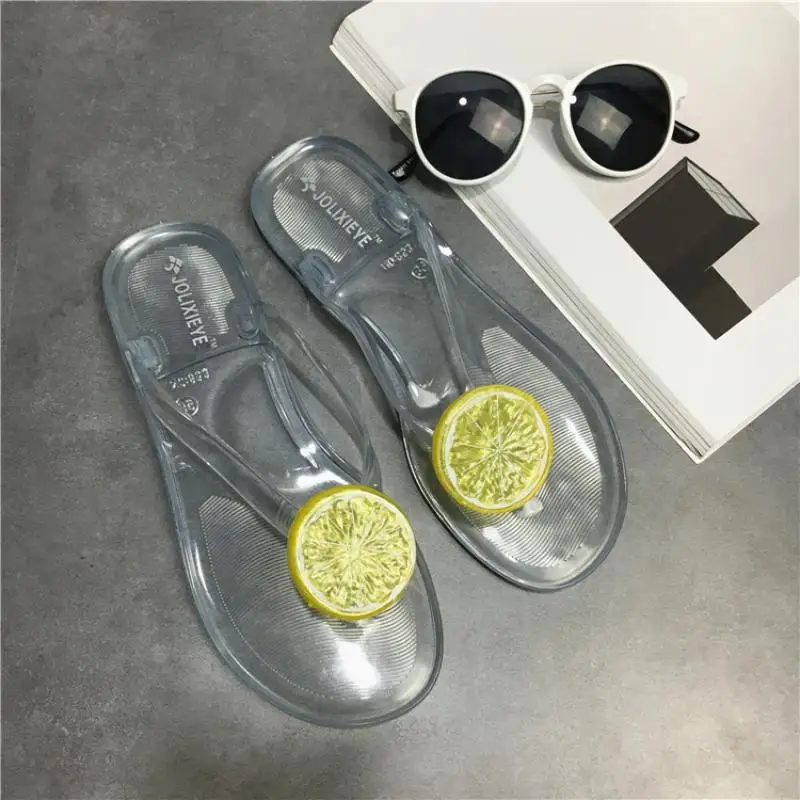 

SWYIVY PVC Jelly Shoes Women Summer Slippers Flats 2020 Crystal Fruit Flip Flops Slides Casual Summer Slippers Flats Shoes