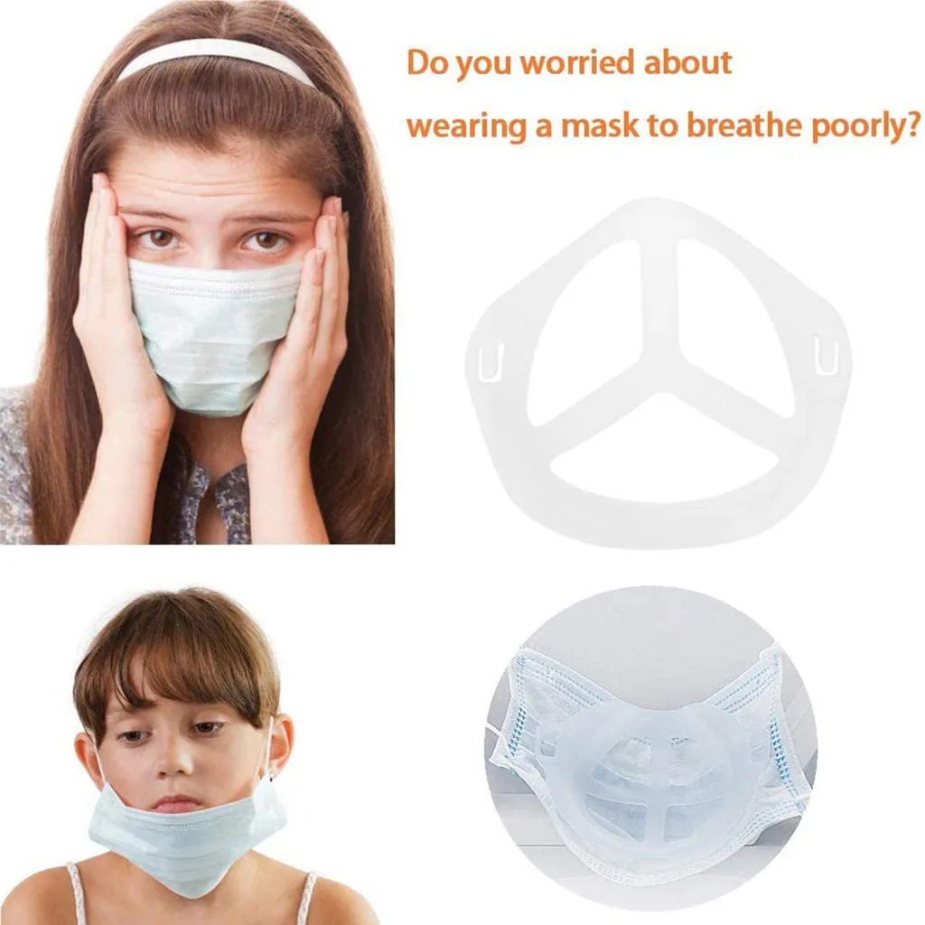 

Mascarilla 5pcs Plastic Face Mask Fashion Holder Washable Reusable Mask Bracket Increases Breathing Space Mouth Caps Washable