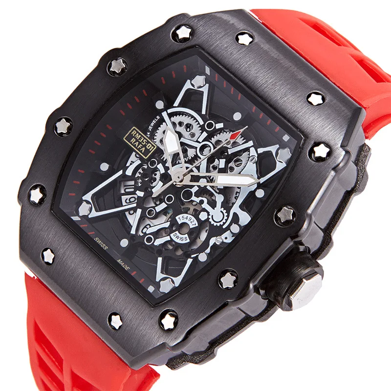 New Big Dial Men's Watch Waterproof Tonneau Sport Watches Men's Quartz Watch Male Watches Square Watch Multifunctional Miller