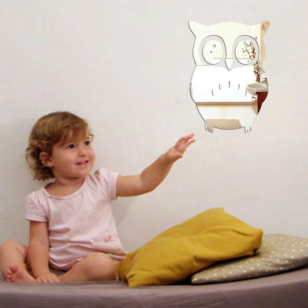 Наклейка на стену s домашний Декор Гостиная современное 3D зеркало в форме Совы