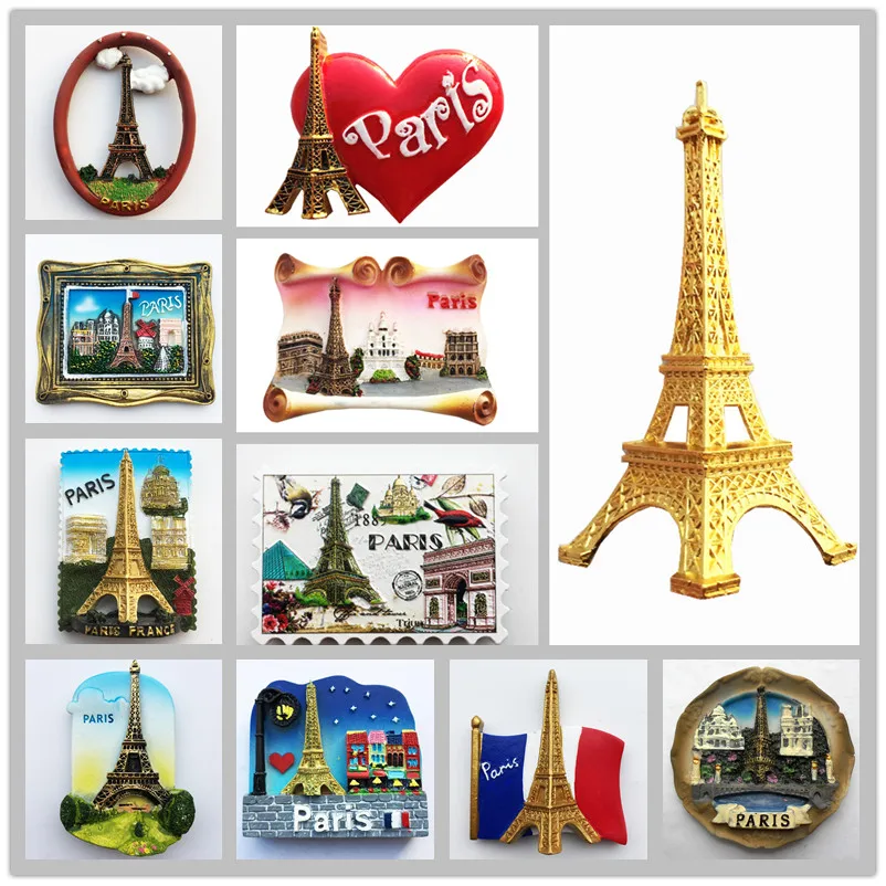 

France Eiffel Tower Paris Tourist Souvenir Fridge Magnets Decoration Articles Handicraft Magnetic Refrigerator Collection Gifts