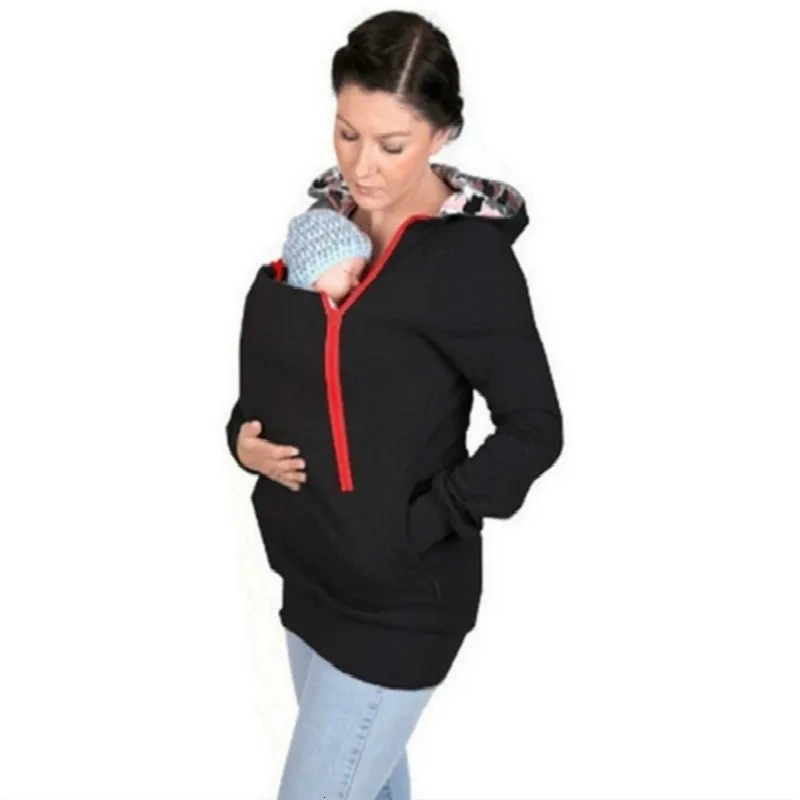 Maternity Hoodie Dress Pregnant Woman Loose Coat More Function Kangaroo Sweater Baby Clothes Femme Enceinte | Мать и ребенок