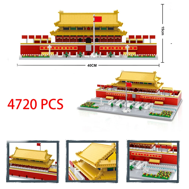 Микро кирпичи мини архитектурные блоки Тадж Махал Великая стена из Китая наборы