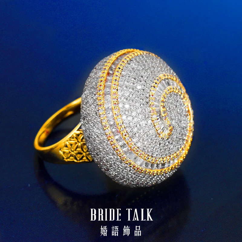 Женское большое кольцо невесты Talk роскошное блестящее обручальное с