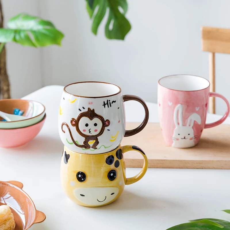 Детская керамическая тарелка в виде животных MDZF SWEETHOME десертная кружка для