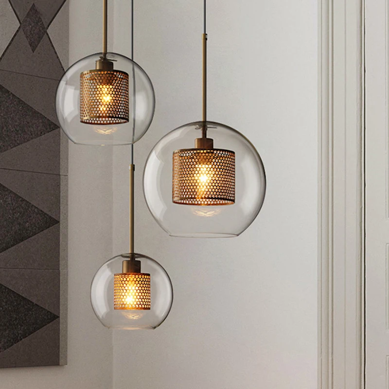 Скандинавский современный простой стеклянный шар с одной головкой E27