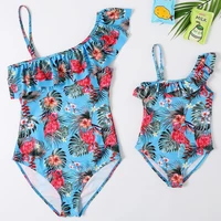2020 new beachwear mum and me swimwear one piece flamingo children swimsuit monokini for girl and women family swimsuit