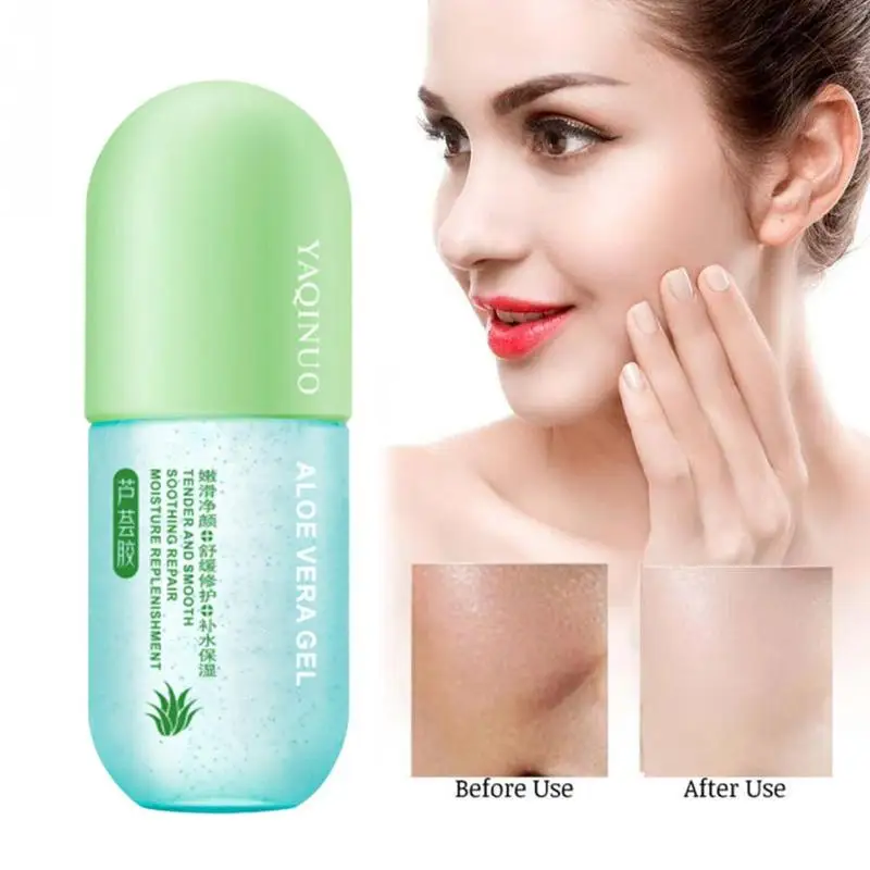 

250/50ml Capsule Aloe Gel Hydrating Soothing Skin Care Moisturizing After Acne Face Sun Remove Gel Cream Day Care Lotions