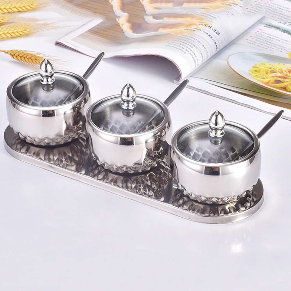 

Контейнер для специй из нержавеющей стали со стеклянной крышкой